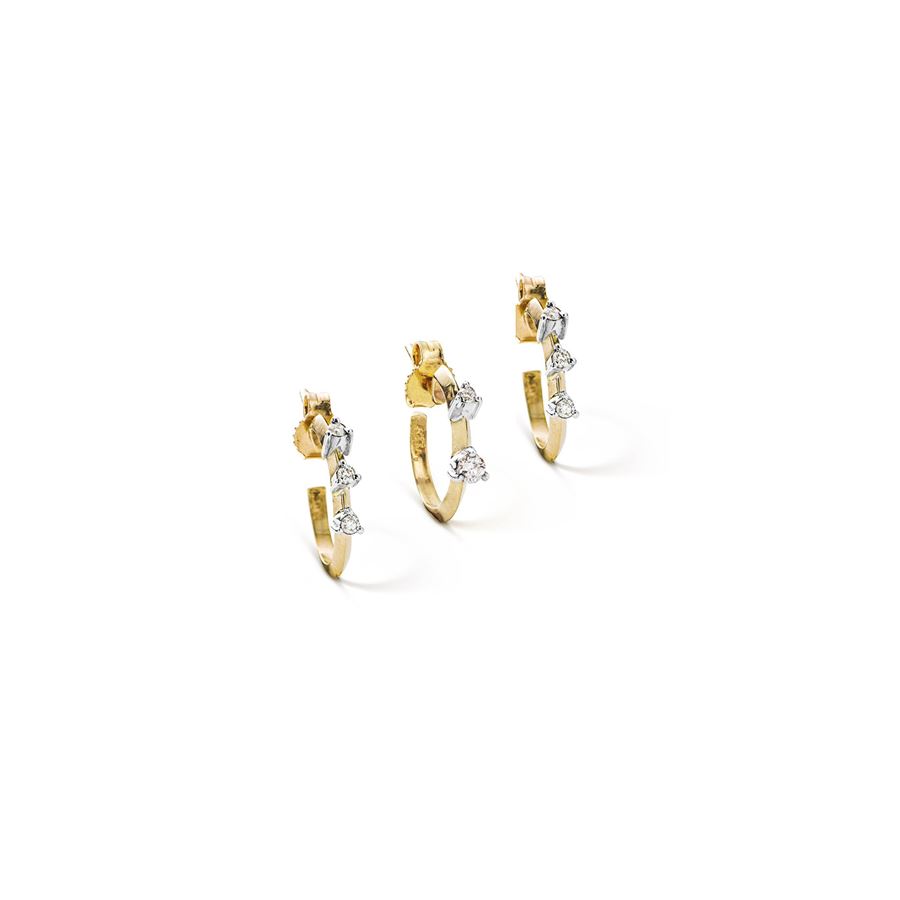 Set of three gold 'Balance' hoop earrings BALANCE | SET 3 OR CER BRILLAU18G CT 0,22